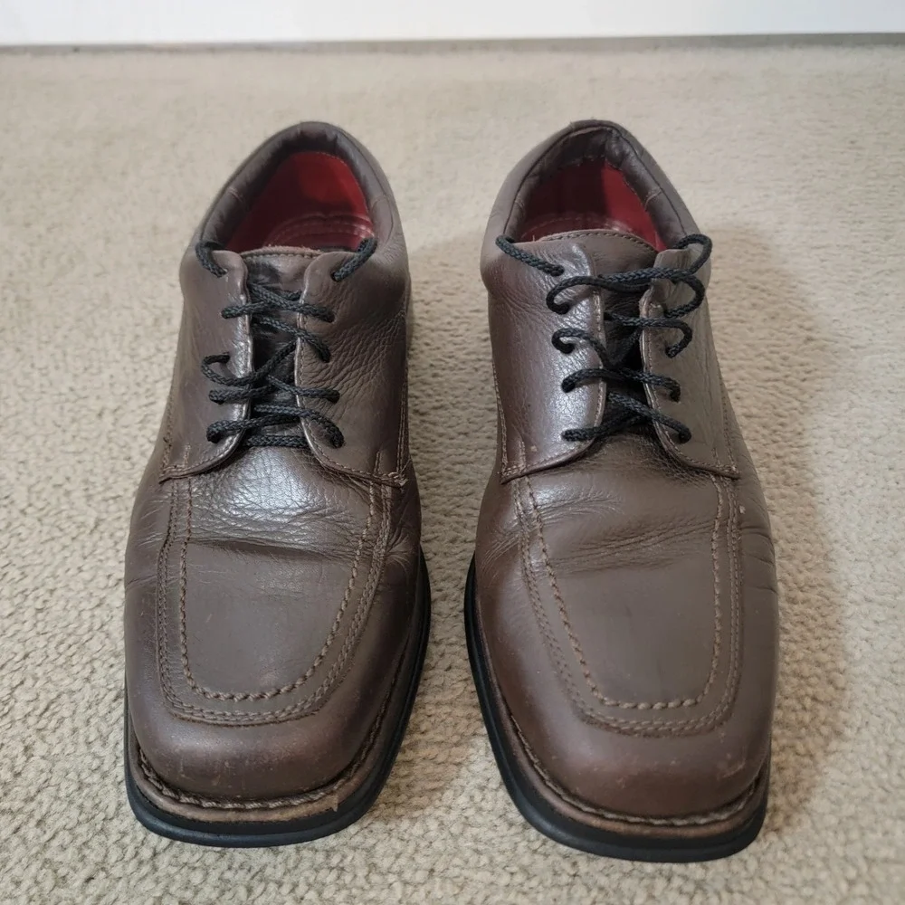 Clarks Travel Soft Mens Leather Oxfords Nice Made Soft Leather Size 9.5M - Picture 2 of 8